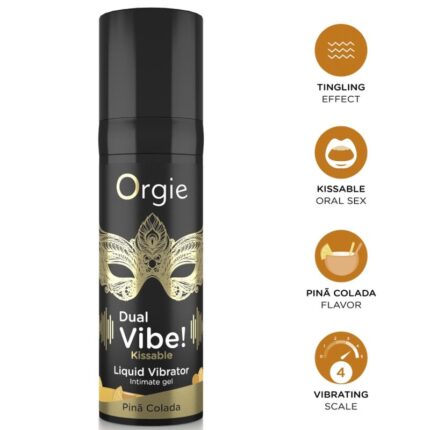 ORGIE - DUAL VIBE! PIÑA COLADA KISSABLE LIQUID VIBRATOR 15 ML - sexbliss - Foto 1