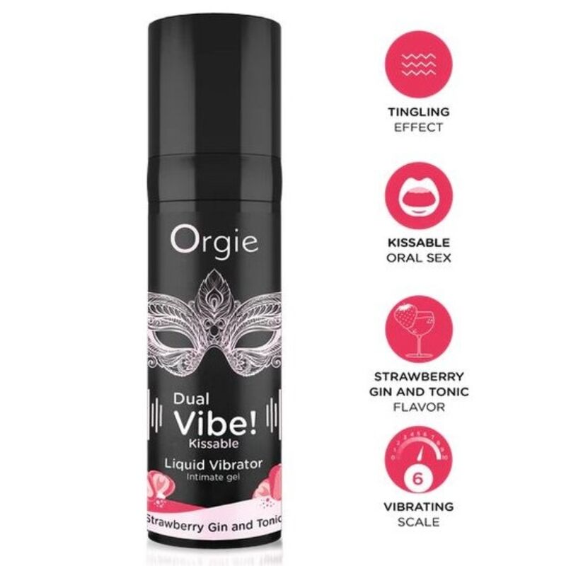 ORGIE - DUAL VIBE! STRAWBERRY GIN AND TONIC KISSABLE LIQUID VIBRATOR 15 ML - Foto 1 ORGIE - DUAL VIBE! STRAWBERRY GIN AND TONIC KISSABLE LIQUID VIBRATOR 15 ML - sexbliss - Foto 1