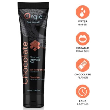 ORGIE - LUBE TUBE CHOCOLATE KISSABLE WATER-BASED INTIMATE GEL 100 ML - sexbliss - Foto 1