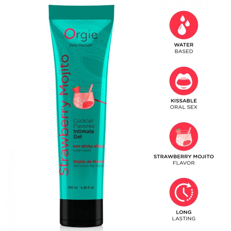 ORGIE - LUBE TUBE COCKTAIL STRAWBERRY MOJITO KISSABLE WATER-BASED INTIMATE GEL 100 ML - Foto 1 ORGIE - LUBE TUBE COCKTAIL STRAWBERRY MOJITO KISSABLE WATER-BASED INTIMATE GEL 100 ML - sexbliss - Foto 1