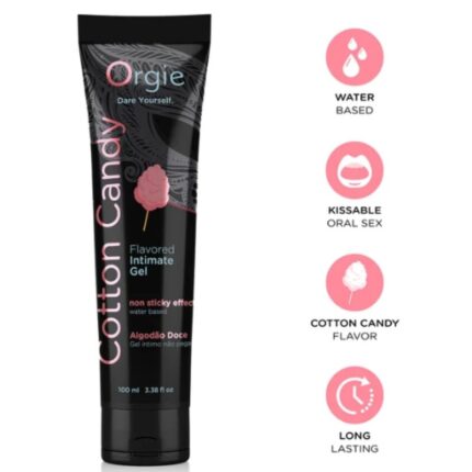 ORGIE - LUBE TUBE COTTON CANDY KISSABLE WATER-BASED INTIMATE GEL 100 ML - sexbliss - Foto 1