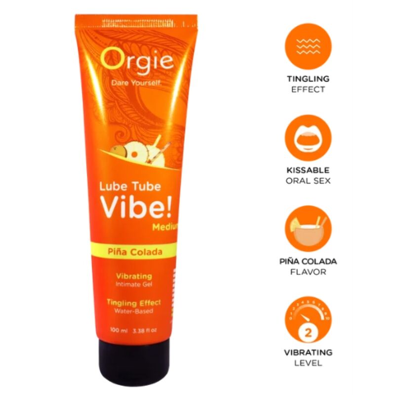 ORGIE - LUBE TUBE VIBE! PIÑA COLADA KISSABLE INTIMATE GEL MEDIUM TINGLING 100 ML - Foto 1 ORGIE - LUBE TUBE VIBE! PIÑA COLADA KISSABLE INTIMATE GEL MEDIUM TINGLING 100 ML - sexbliss - Foto 1