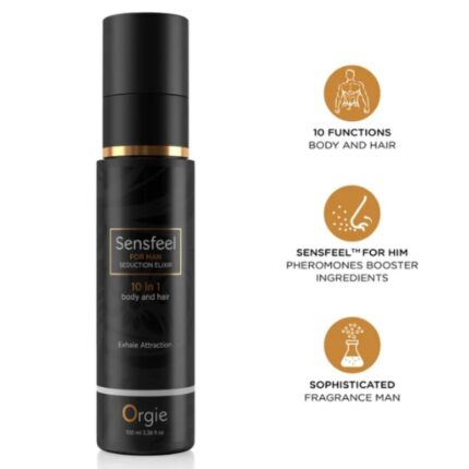 ORGIE - SENSFEEL FOR MAN SEDUCTION ELIXIR 10 IN 1 BODY AND HAIR 100 ML - sexbliss - Foto 1