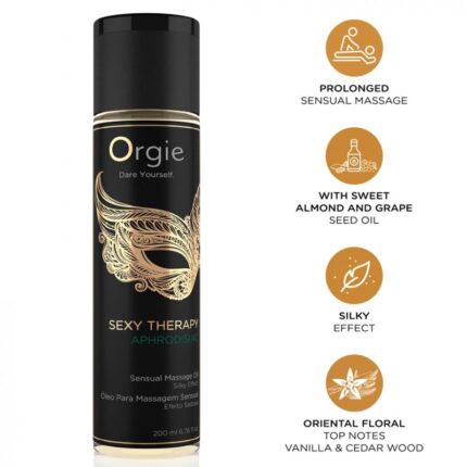 ORGIE - SEXY THERAPY APHRODISIAC SENSUAL MASSAGE OIL 200 ML - sexbliss - Foto 1