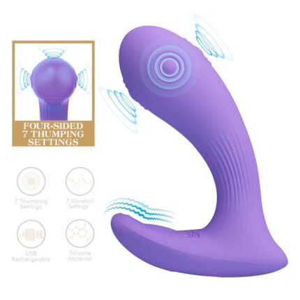 PRETTY LOVE - ANDROMEDA RECHARGEABLE DUAL STIMULATION VIBRATOR PURPLE - sexbliss - Foto 1