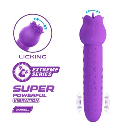 PRETTY LOVE - DANNELL RECHARGEABLE ORAL AND CLITORAL STIMULATOR VIBRATOR PURPLE - sexbliss - Foto 1
