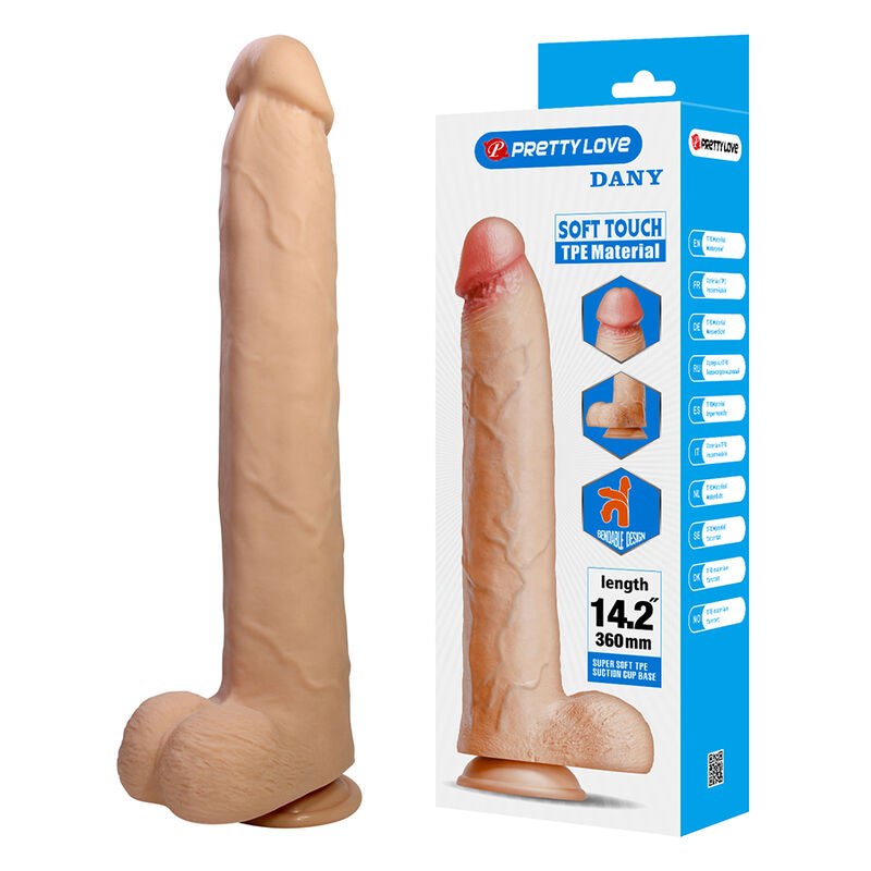 PRETTY LOVE - DANY FLEXIBLE REALISTIC DILDO WITH SUCTION CUP 36 CM -Ø- 5.6 CM - Foto 1 PRETTY LOVE - DANY FLEXIBLE REALISTIC DILDO WITH SUCTION CUP 36 CM -Ø- 5.6 CM - sexbliss - Foto 1