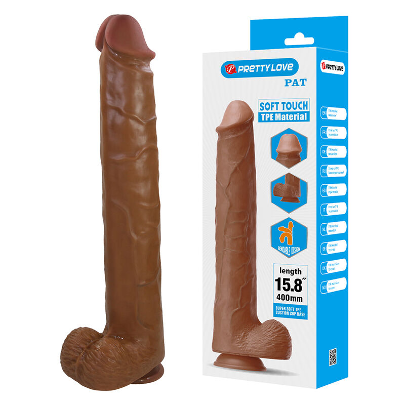 PRETTY LOVE - PAT REALISTIC FLEXIBLE DILDO WITH SUCTION CUP 40 CM -Ø- 6 CM BROWN - Foto 1 PRETTY LOVE - PAT REALISTIC FLEXIBLE DILDO WITH SUCTION CUP 40 CM -Ø- 6 CM BROWN - sexbliss - Foto 1