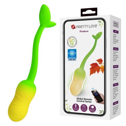PRETTY LOVE - PULSEN APP CONTROL VIBRATING EGG 12 FUNCTIONS USB RECHARGEABLE GREEN-YELLOW - sexbliss - Foto 1