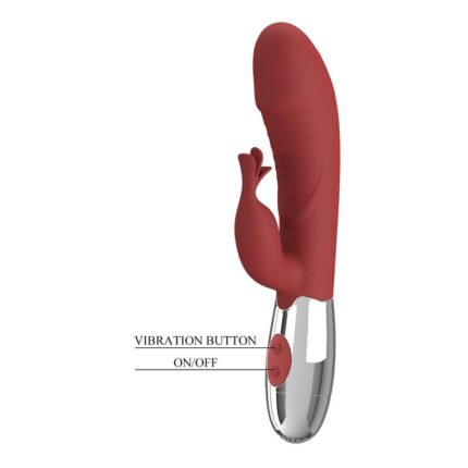 PRETTY LOVE - ROSEWOOD RABBIT VIBRATOR 30 FUNCTIONS USB RECHARGEABLE RED - sexbliss - Foto 1