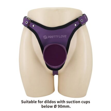 PRETTY LOVE - UNIVERSAL STRAP-ON HARNESS BRIEFS PURPLE AND BLACK - sexbliss - Foto 1