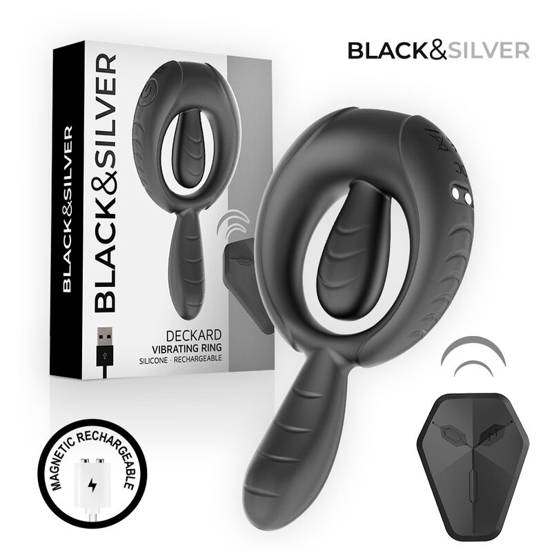 BLACK & SILVER - DECKARD RECHARGEABLE VIBRATING RING WITH REMOTE CONTROL BLACK - Foto 1 BLACK & SILVER - DECKARD RECHARGEABLE VIBRATING RING WITH REMOTE CONTROL BLACK - sexbliss - Foto 1