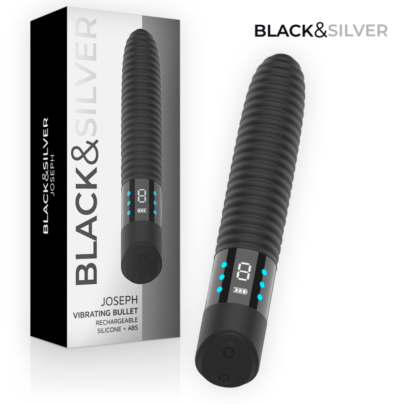 BLACK & SILVER - JOSEPH USB RECHARGEABLE VIBRATOR WITH LED DISPLAY BLACK - Foto 1 BLACK & SILVER - JOSEPH USB RECHARGEABLE VIBRATOR WITH LED DISPLAY BLACK - sexbliss - Foto 1