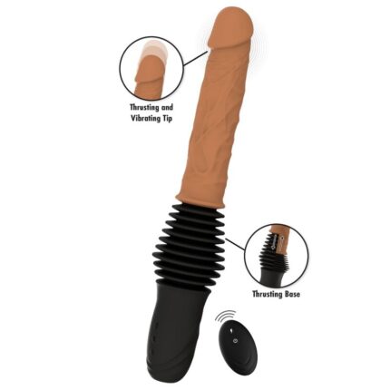 HIDDEN DESIRE - INFERNO REALISTIC DOUBLE THRUSTING VIBRATOR WITH REMOTE CONTROL 40.5 CM LIGHT SKIN TONE - sexbliss - Foto 1