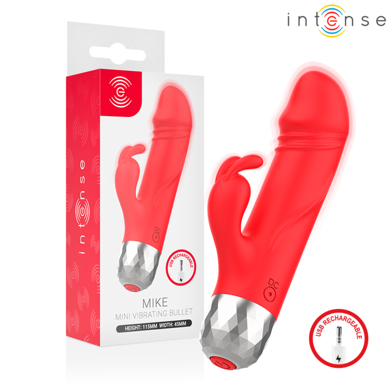 INTENSE - MIKE USB RECHARGEABLE MINI RABBIT VIBRATOR RED - Foto 1 INTENSE - MIKE USB RECHARGEABLE MINI RABBIT VIBRATOR RED - sexbliss - Foto 1
