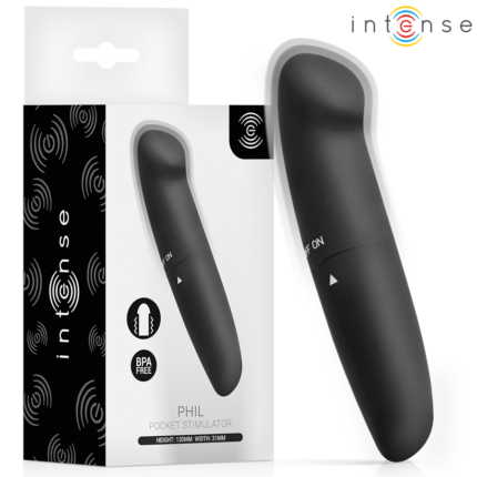 INTENSE - PHIL G-SPOT VIBRATOR BLACK 13 CM - sexbliss - Foto 1
