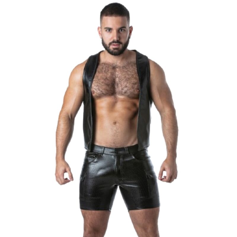 LOCKER GEAR - PUNCH HOLE LEATHERETTE VEST BLACK S - Foto 1 LOCKER GEAR - PUNCH HOLE LEATHERETTE VEST BLACK S - sexbliss - Foto 1