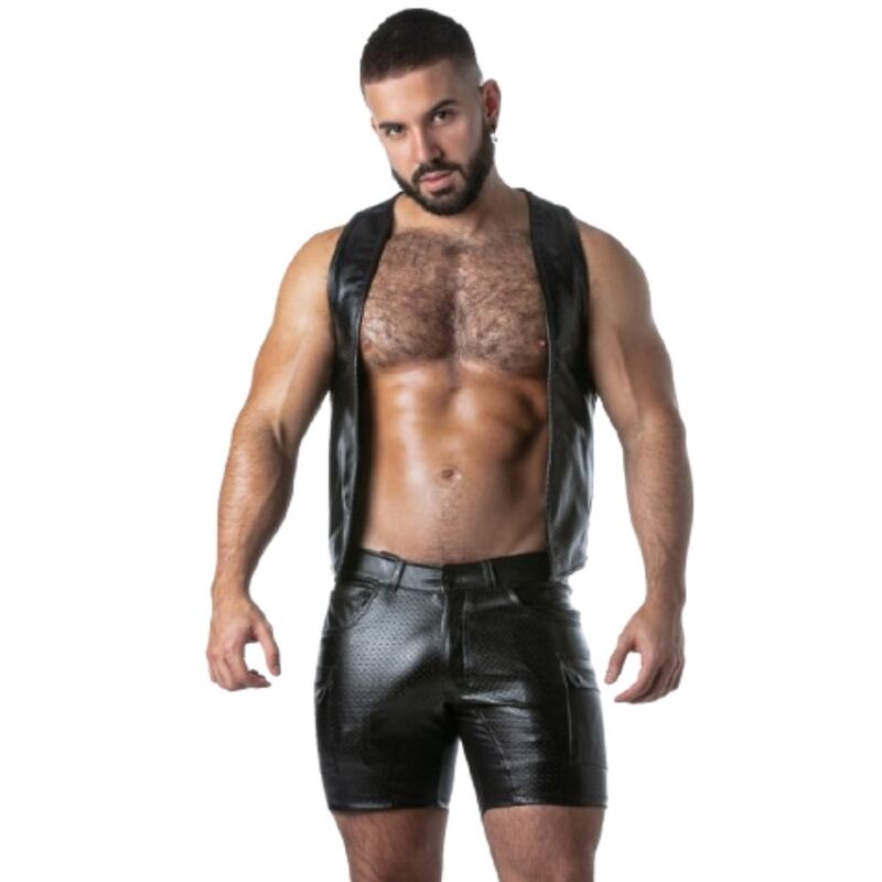 LOCKER GEAR - PUNCH HOLE LEATHERETTE VEST KHAKI XL - Foto 1 LOCKER GEAR - PUNCH HOLE LEATHERETTE VEST KHAKI XL - sexbliss - Foto 1