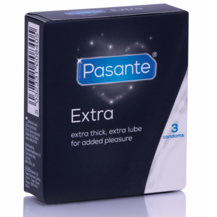 PASANTE - EXTRA EXTRA THICK CONDOMS WITH ADDITIONAL LUBRICATION 3 PACK - sexbliss - Foto 1