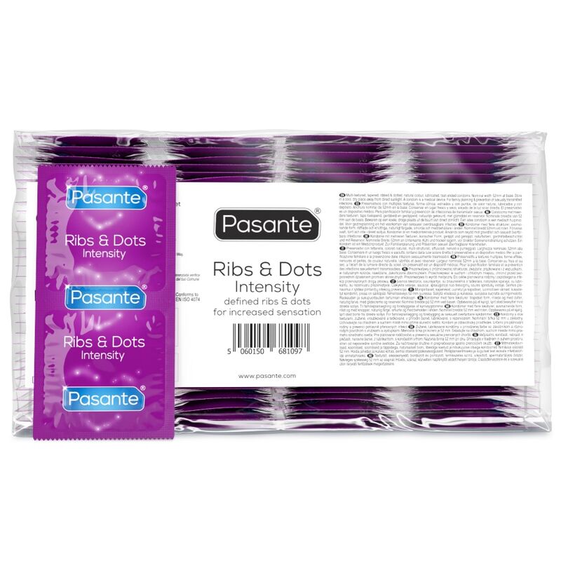 PASANTE - RIBS & DOTS INTENSITY CONDOMS 144 UNITS (BAG) - Foto 1 PASANTE - RIBS & DOTS INTENSITY CONDOMS 144 UNITS (BAG) - sexbliss - Foto 1