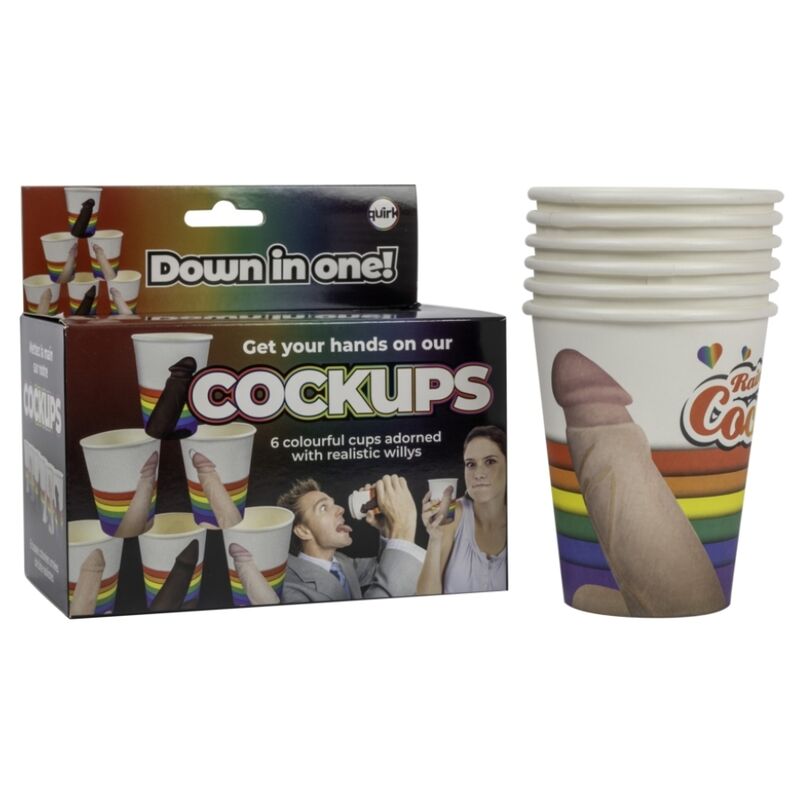 SPENCER & FLEETWOOD - COCKUPS SET OF 6 PARTY CUPS WITH PENIS DESIGNS - sexbliss - Foto 1